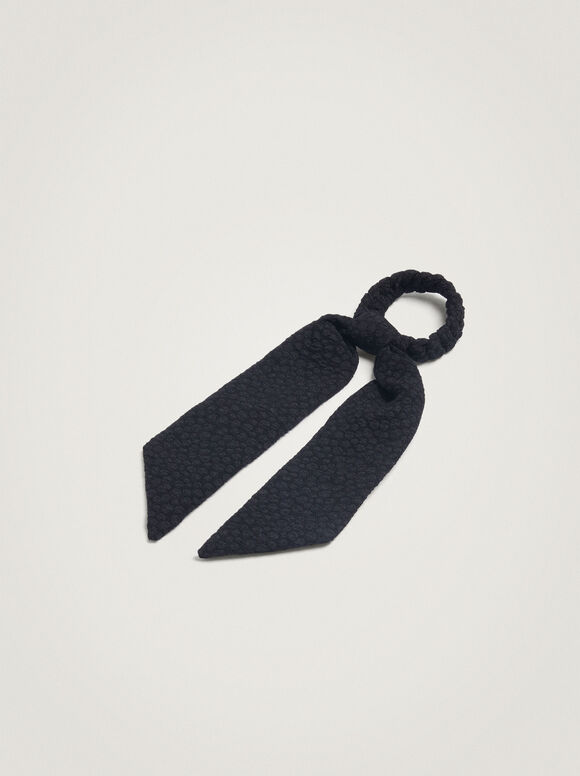 Scrunchie With A Bow, Black, hi-res
