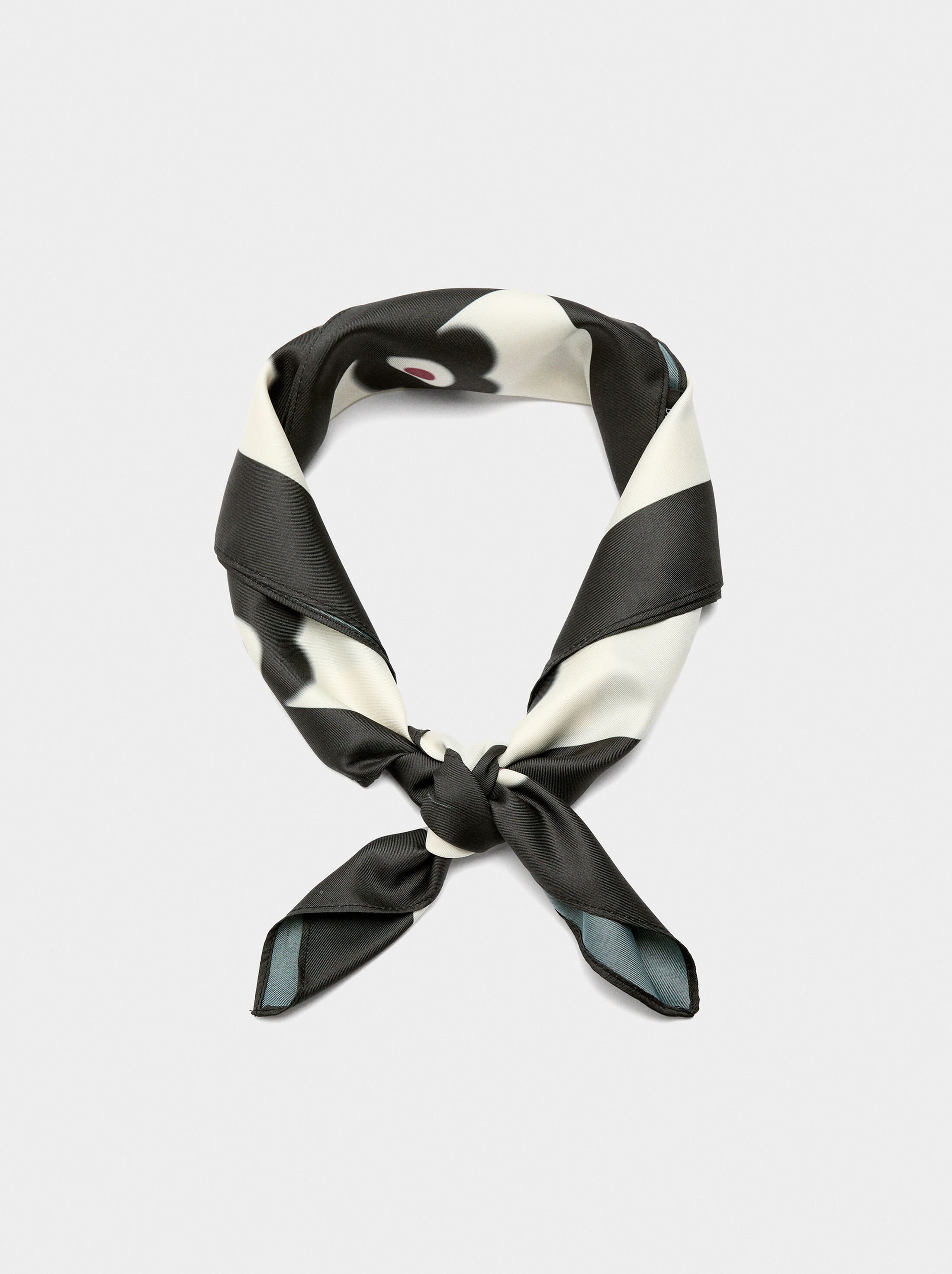 Satin square printed scarf image number 2.0