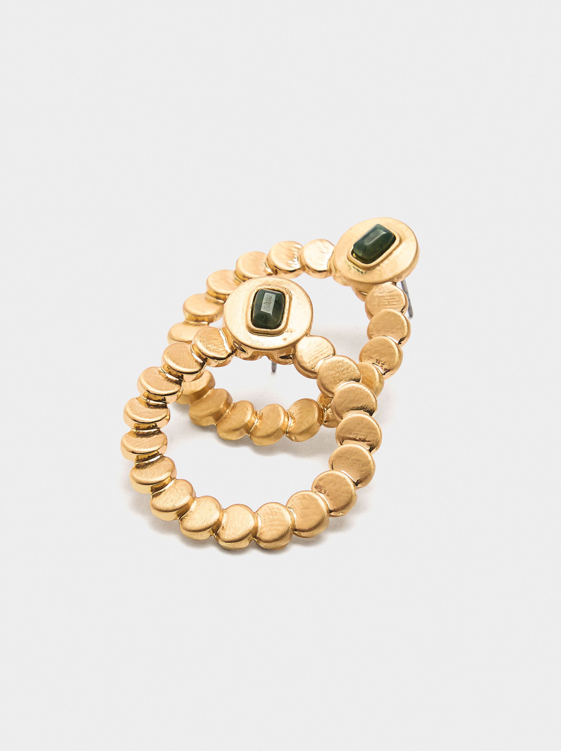 Hoop earrings with stone image number 1.0