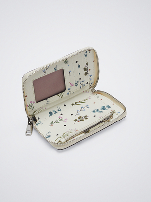 Floral Print Purse, Ecru, hi-res