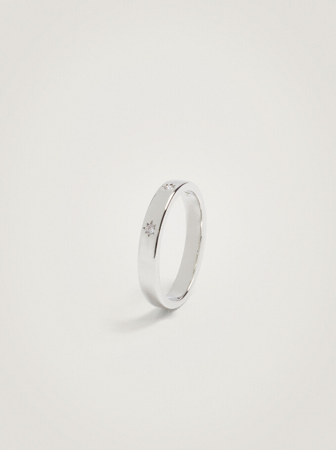 Ring With Zirconia, Silver, hi-res
