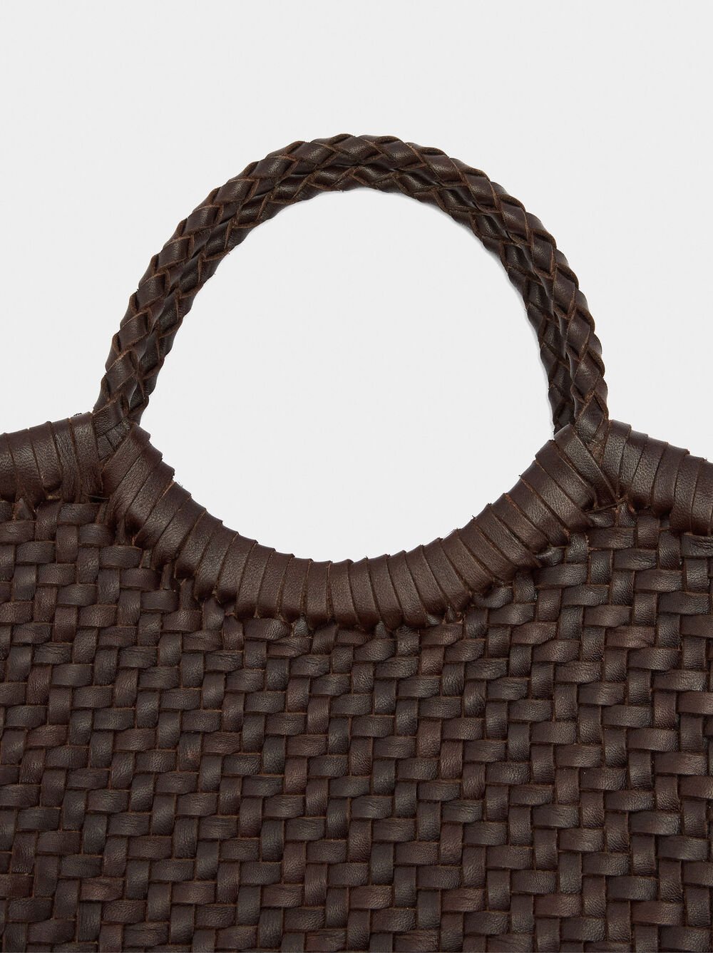 Tote bag with braided leather