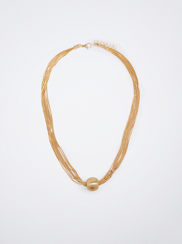 Kurze Halskette Mit Strass, Golden, hi-res