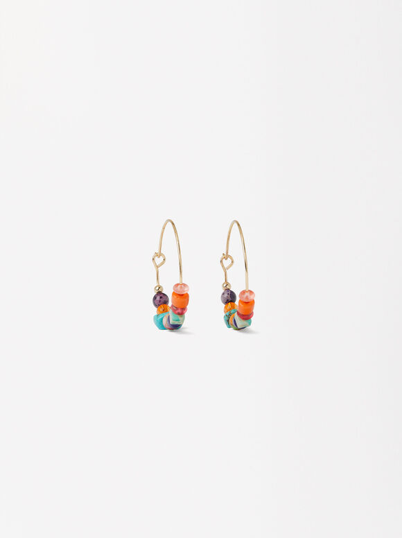 Multicolored Hoop Earrings, Multicolor, hi-res