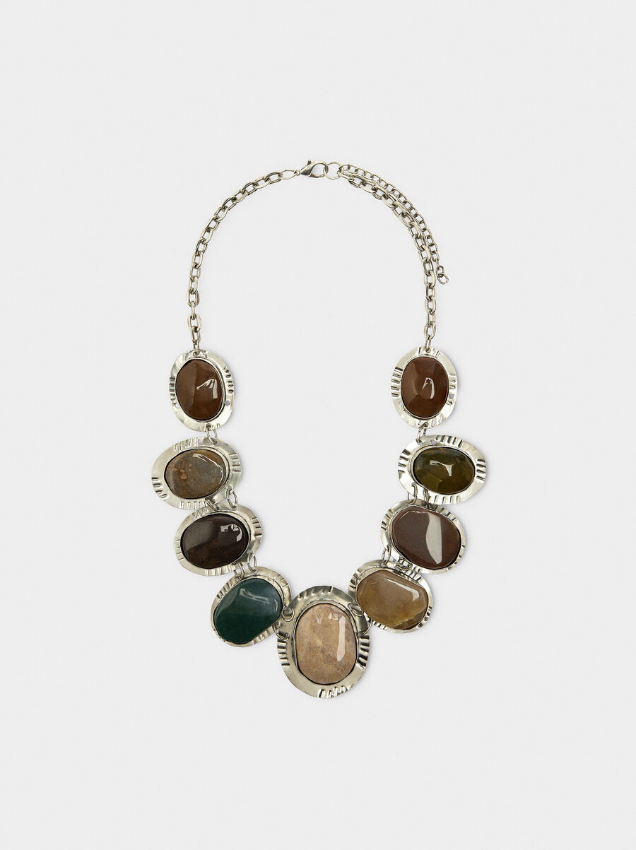 Short maxi necklace stones