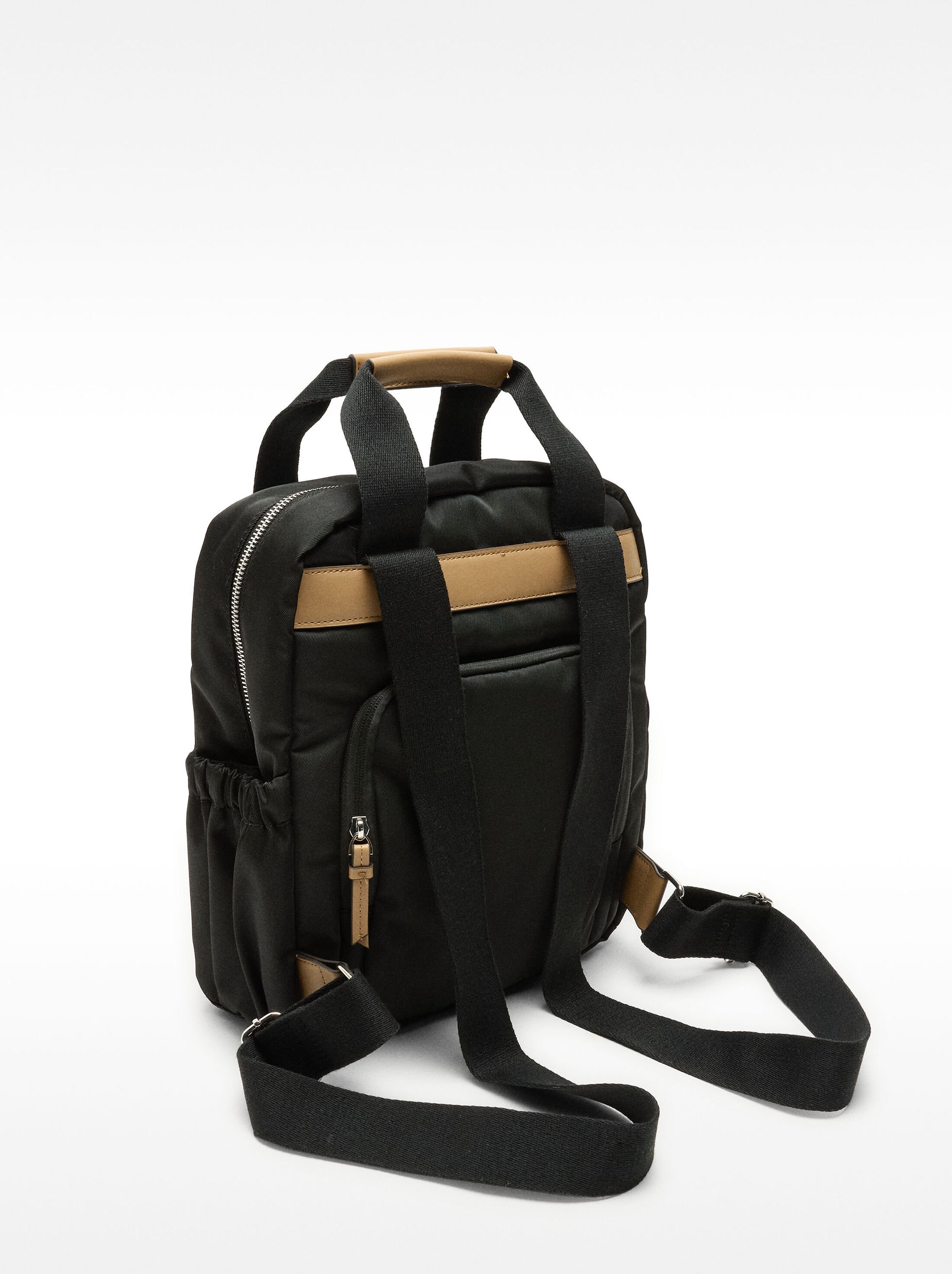 Nylon backpack with pendant image number 3.0