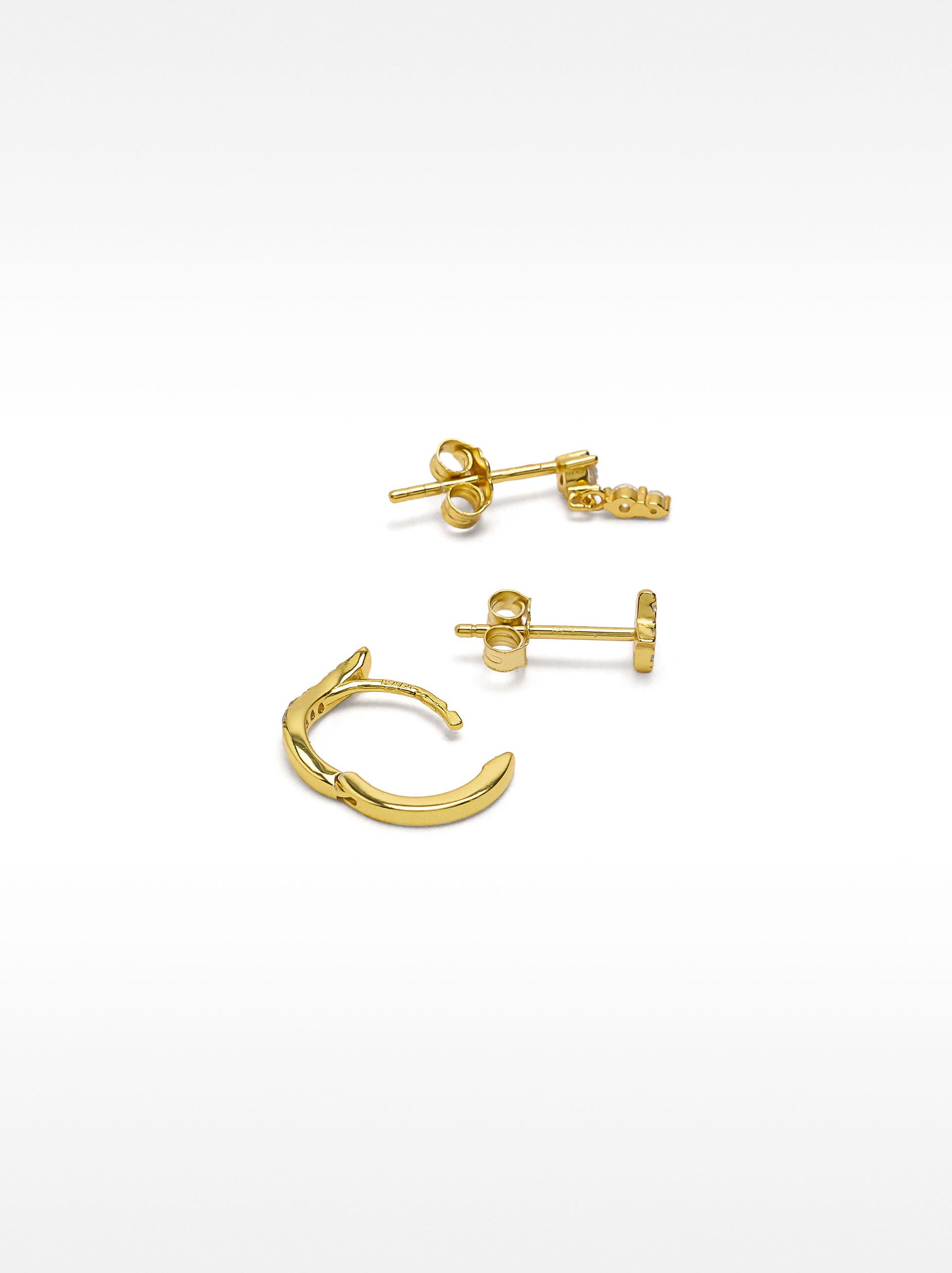Set de pendientes con circonitas - plata de ley 925 image number 3.0