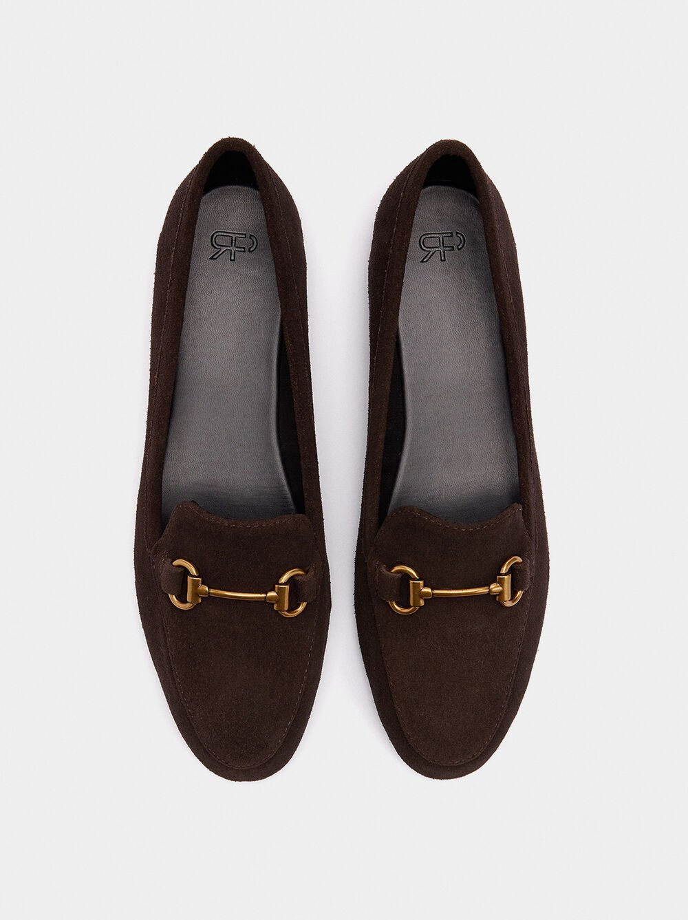 Leather loafers with buckle