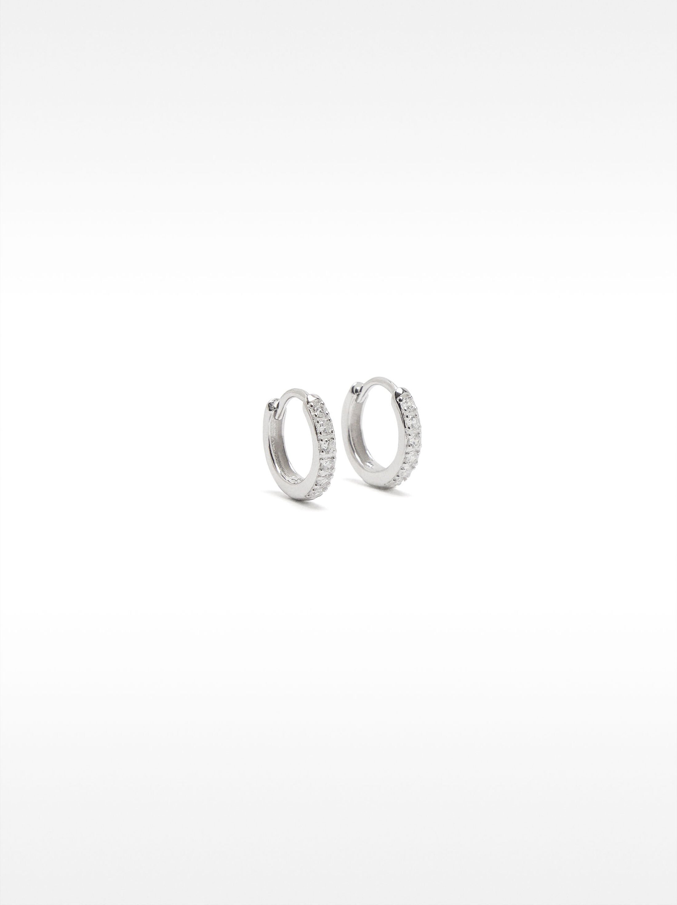 Arracades de cèrcol personalitzades d'argent 929 amb zircònies image number 0.0