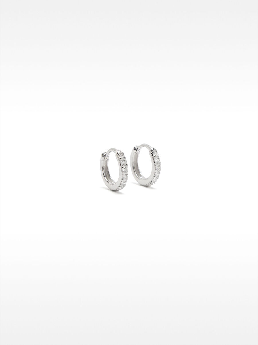 931 SILVER PERSONALISED HOOP EARRINGS WITH ZIRCONIAS