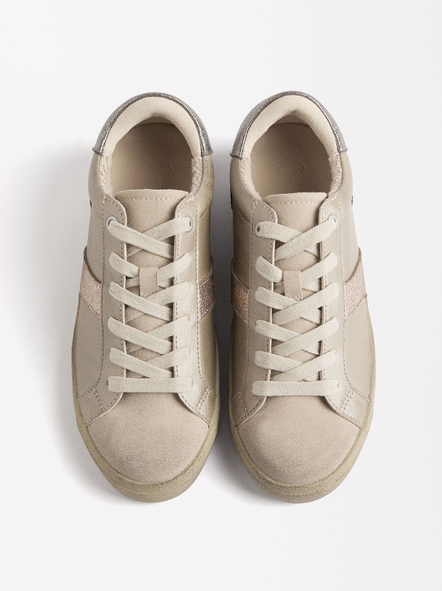 Glitter contrast sneakers