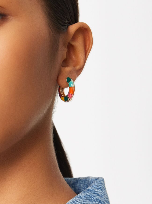 Multicolored Hoop Earrings image number 1.0