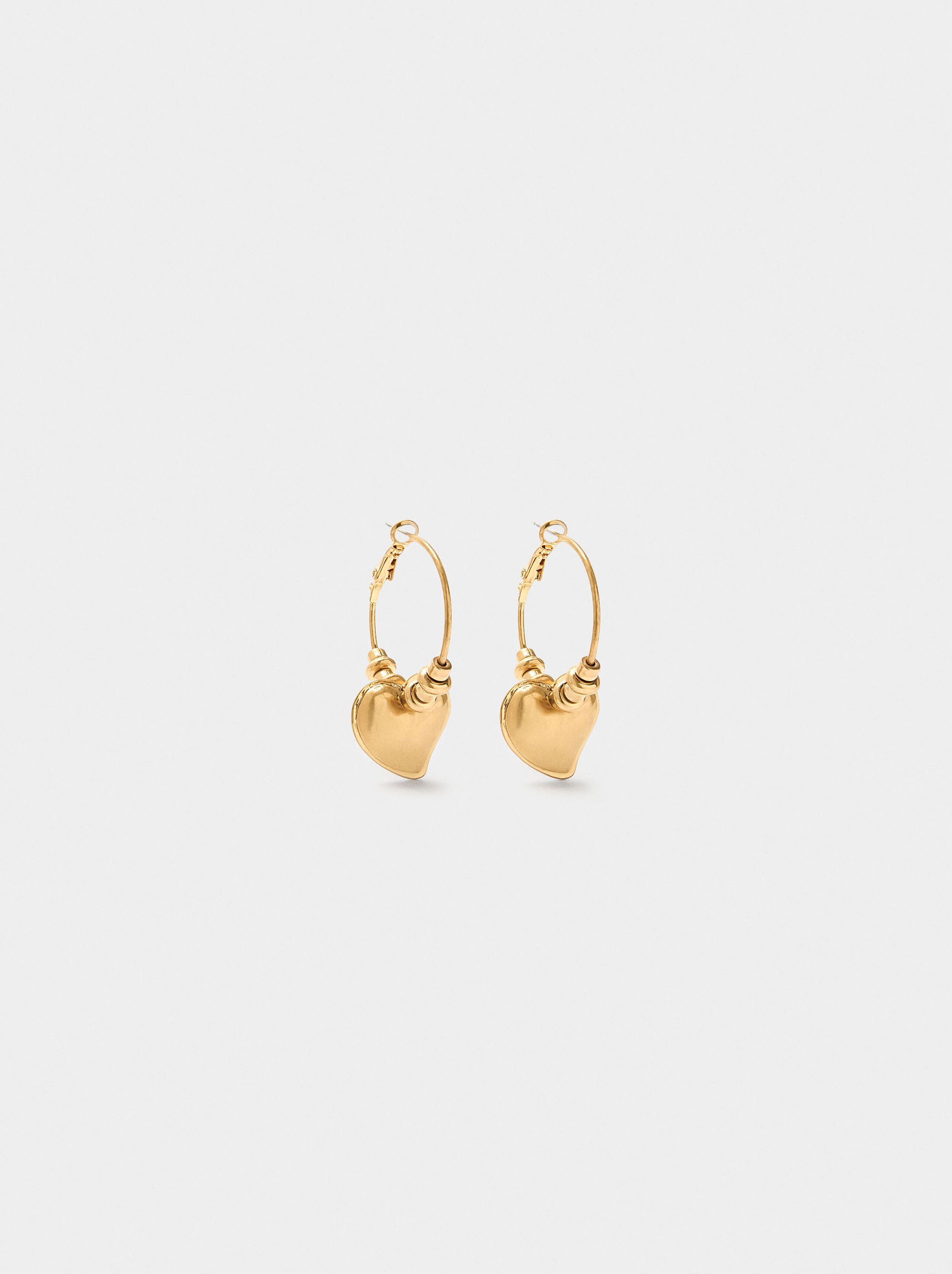 Hoop earrings with heart image number 0.0