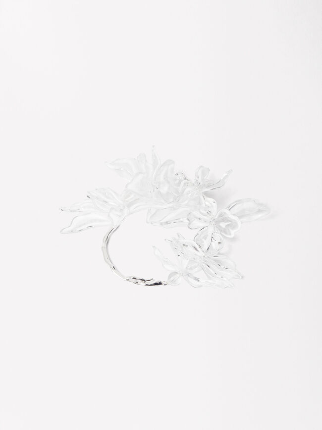 Online Exclusive - Silver Bracelet With Flowers image number 3.0