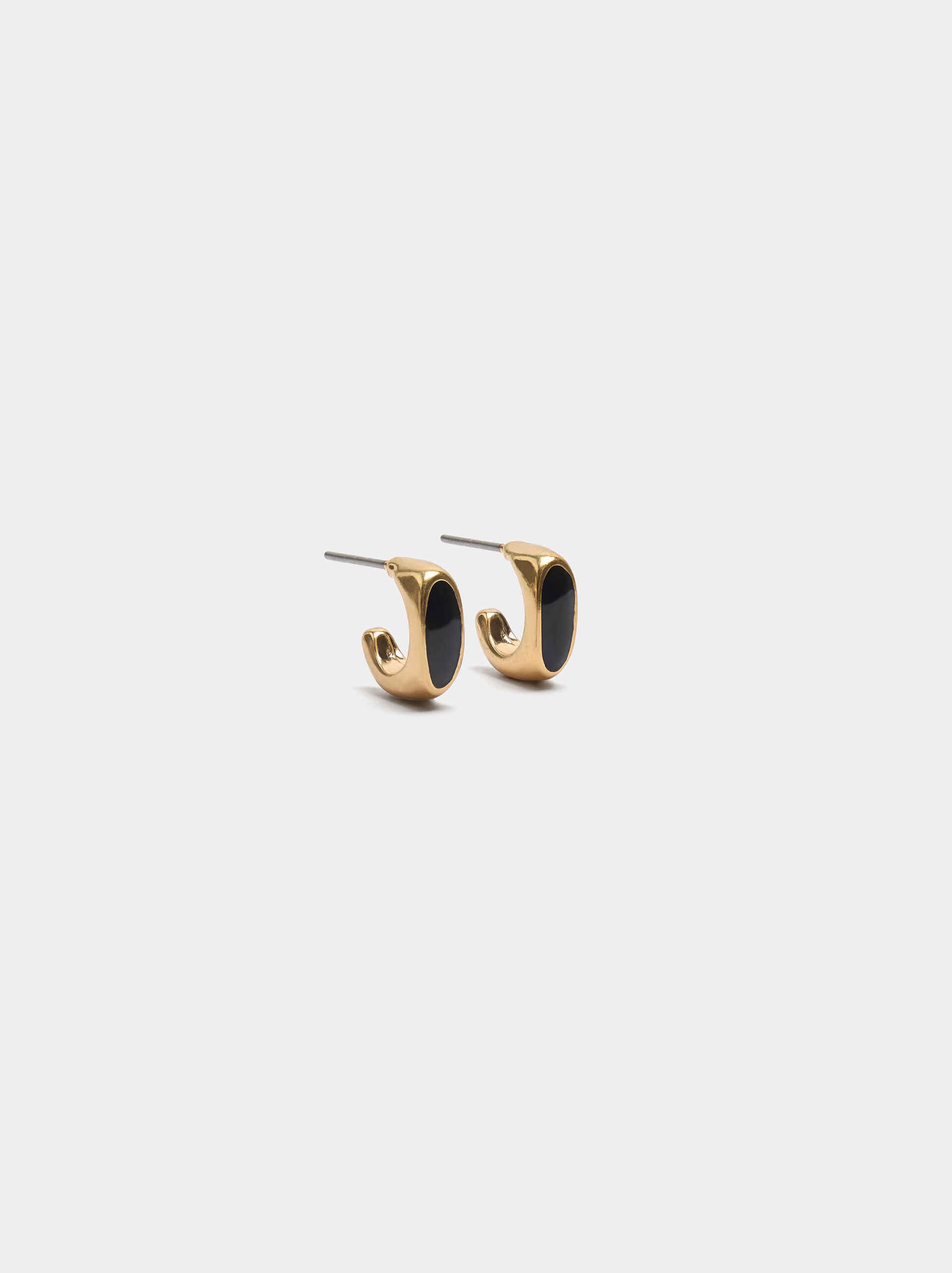 Open hoop earrings with enamel image number 0.0