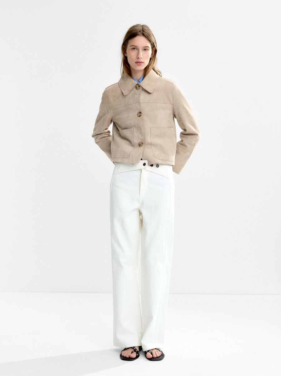 Cappotto in pelliccia con bottoni