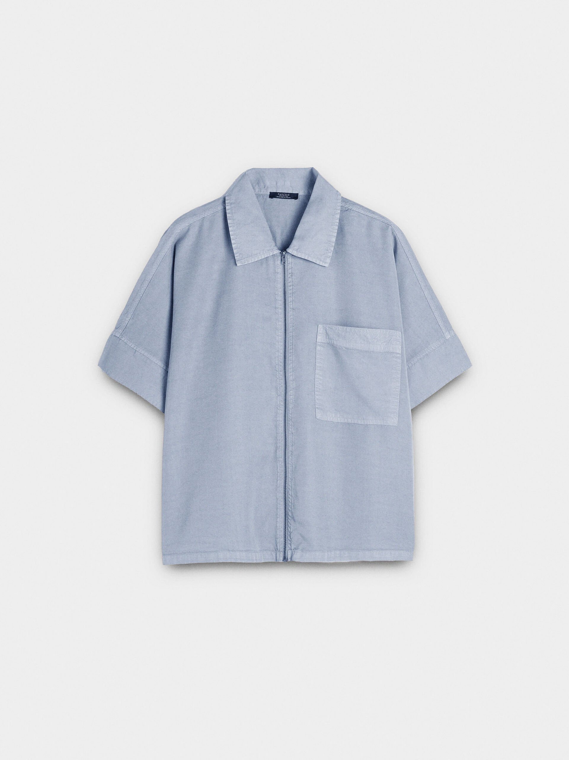 Shirt with zipper closure 100% lyocell image number 4.0