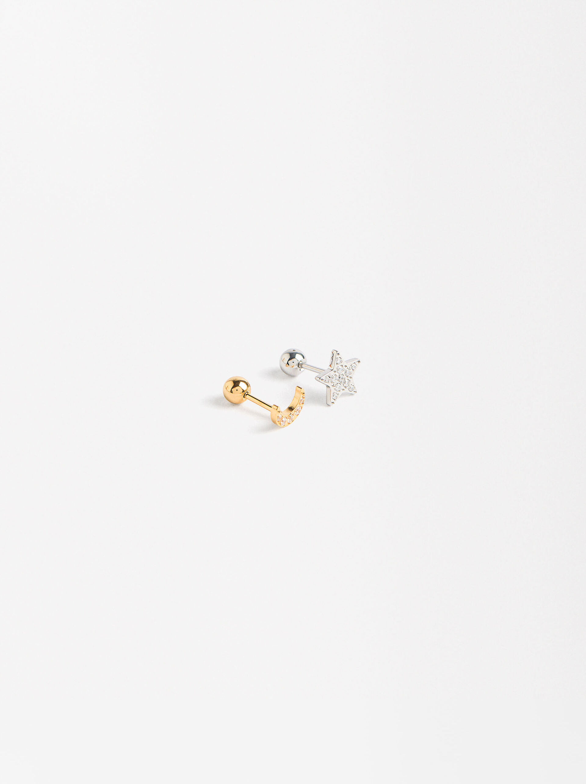 Piercings avec zirconium lune et étoile - acier inoxydable image number 1.0