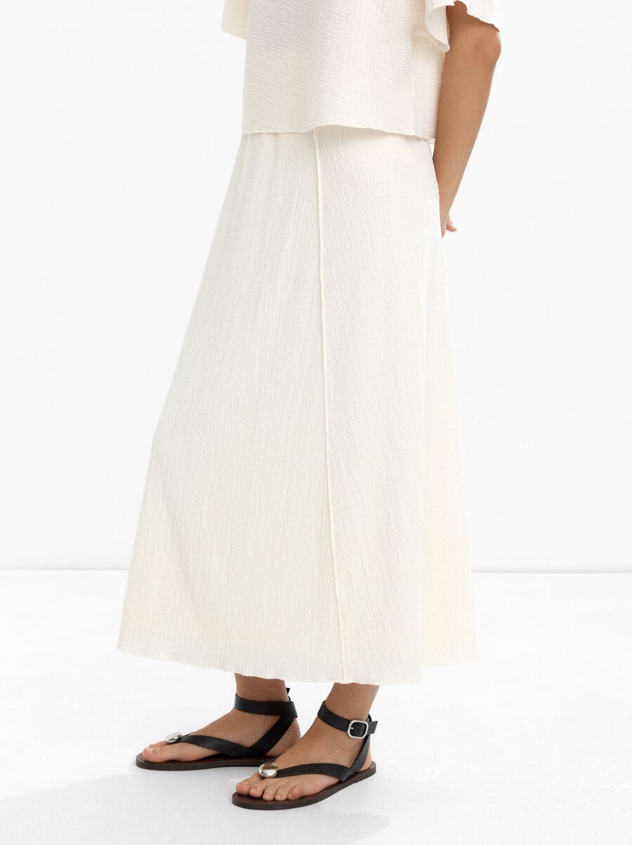 Textured midi skirt