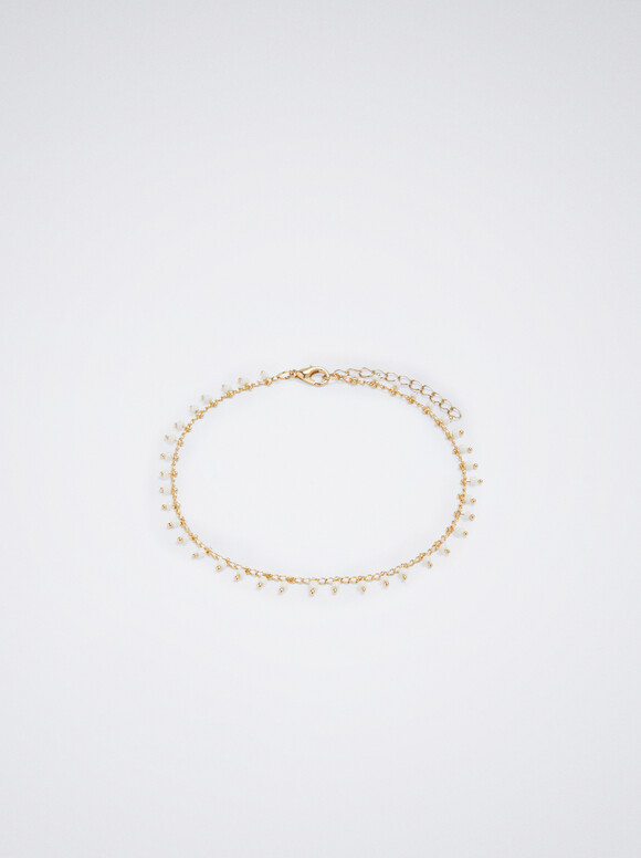 Adjustable Bracelet With Beads, Golden, hi-res