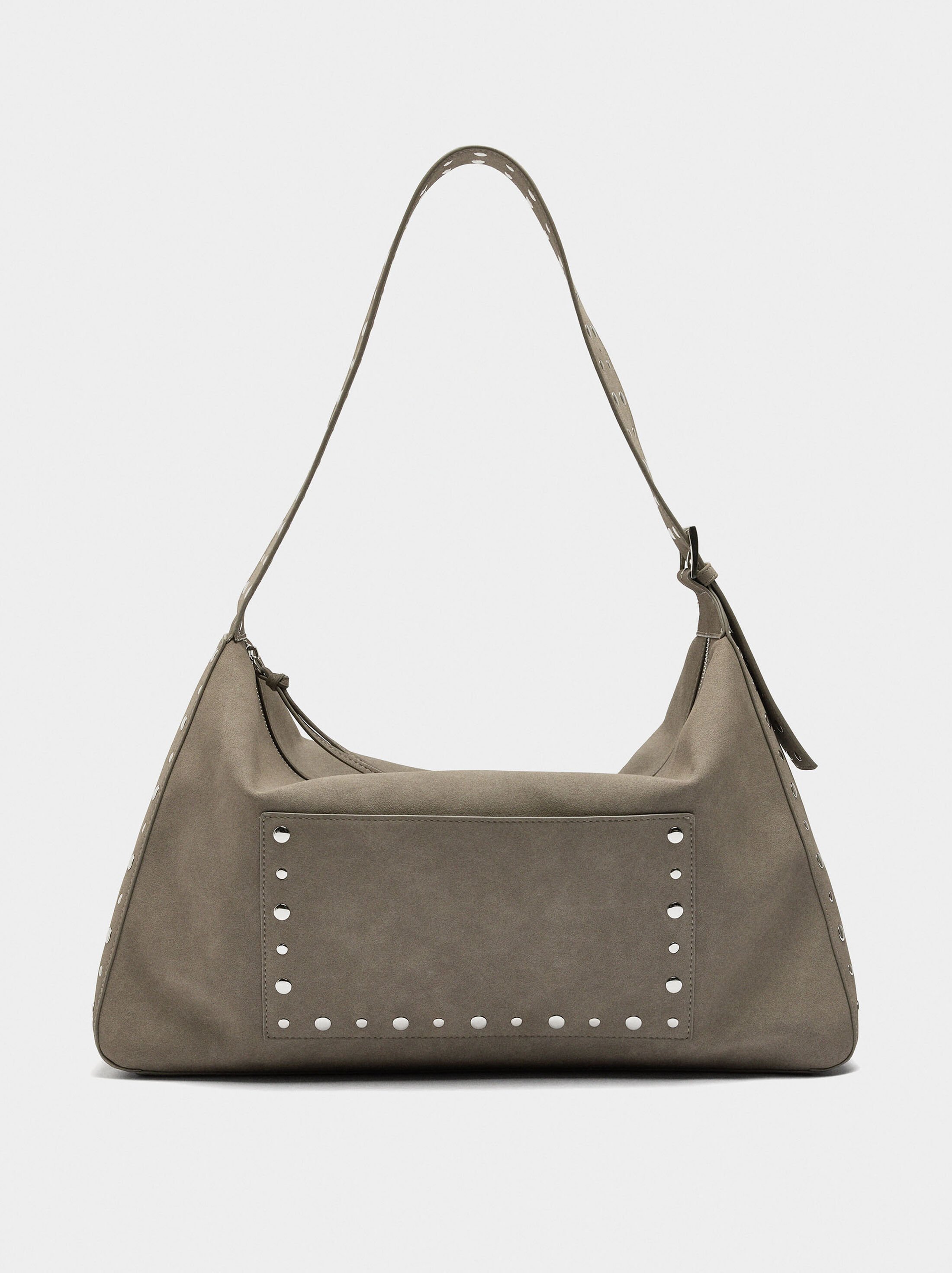 Bolso de mano efecto piel con tachuelas image number 0.0