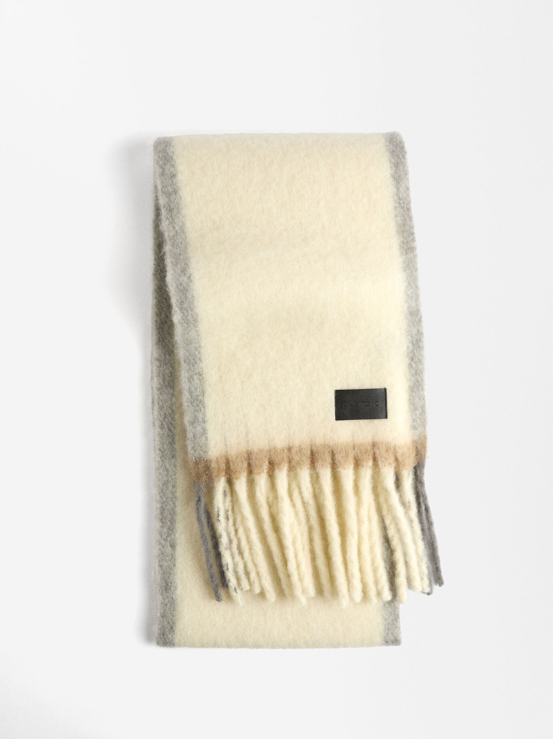 Fringes scarf with wool image number 1.0