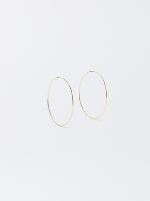 Basic Medium Hoop Earrings, Golden, hi-res