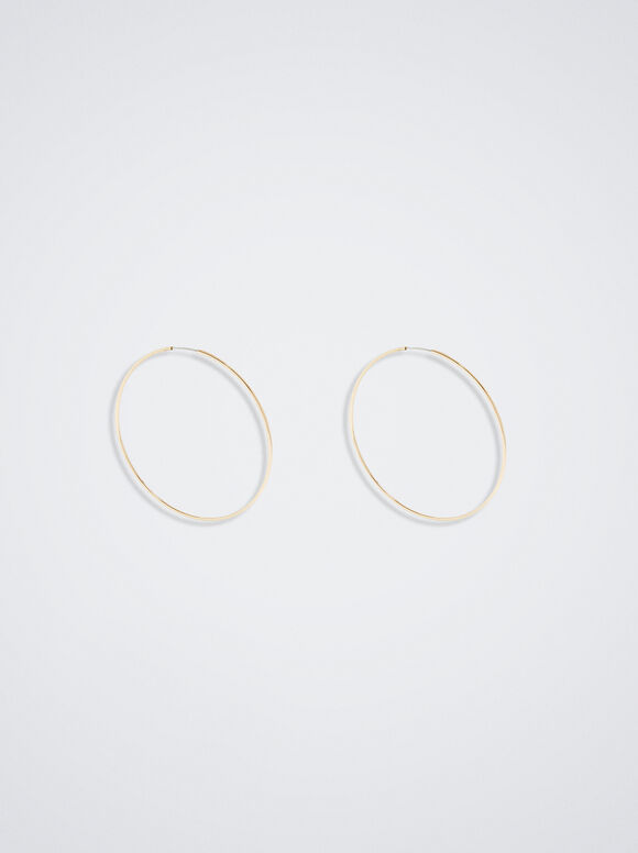 Basic Medium Hoop Earrings, Golden, hi-res