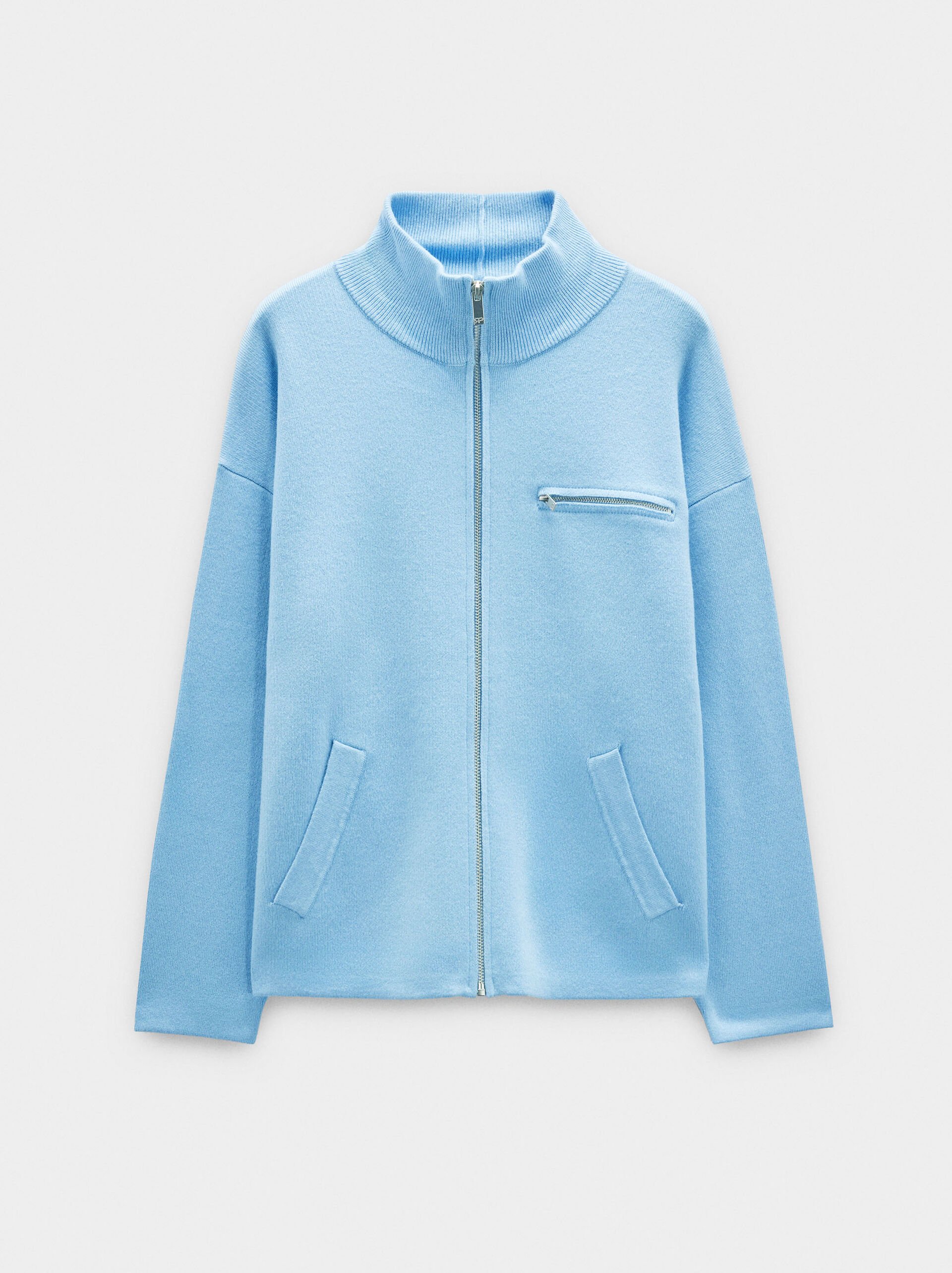 Zipped knit cardigan image number 5.0