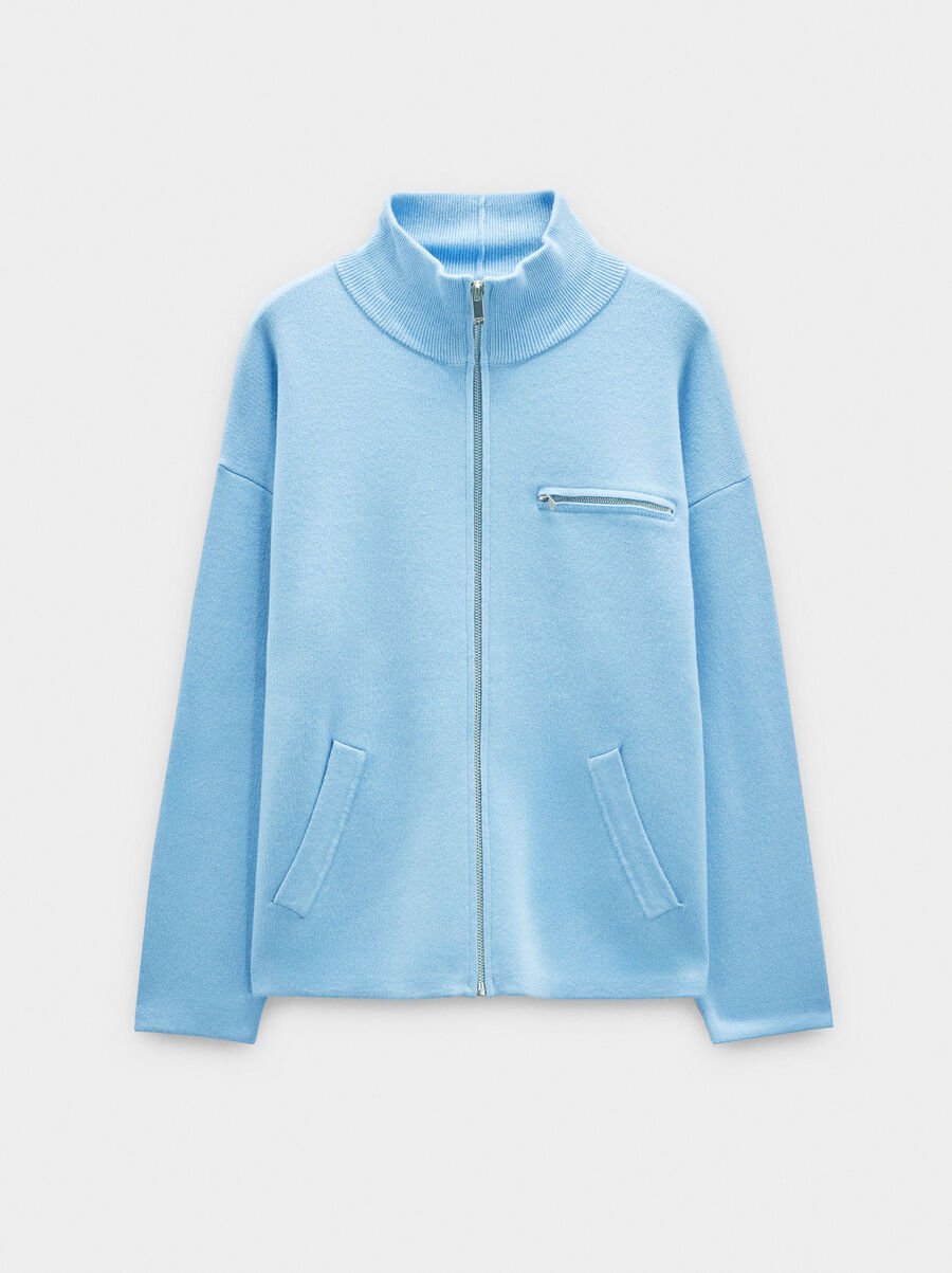 Cárdigan de punto con cremallera