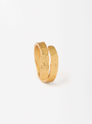 Hammered Gold Ring - Stainless Steel