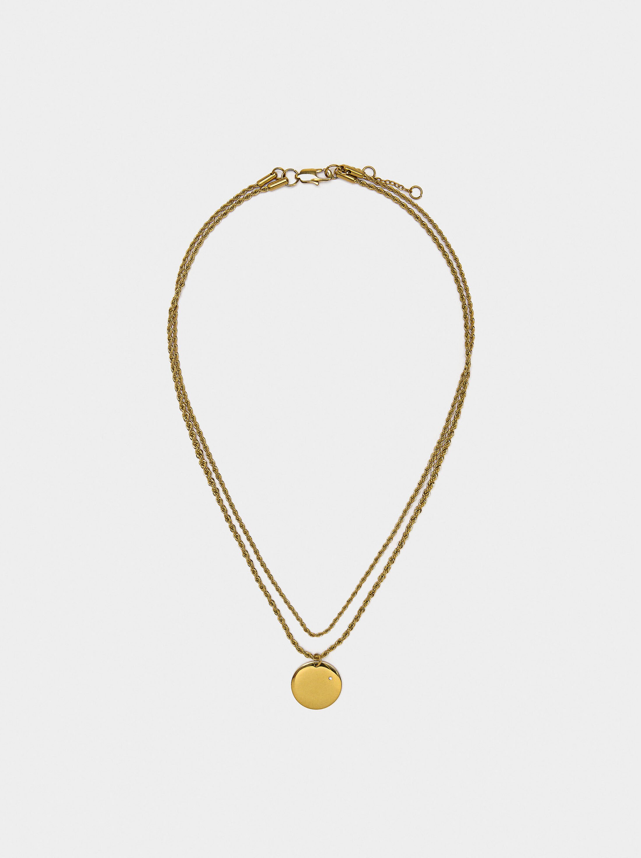 Double necklace with medal - stainless steel image number 0.0