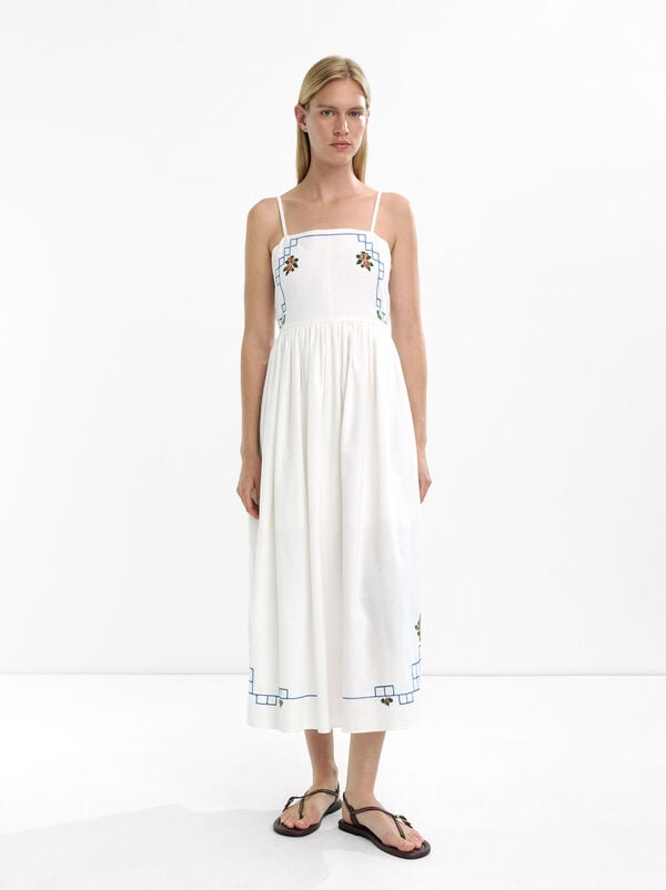 Long dress with embroidery