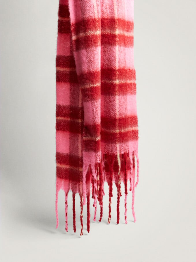 Printed Maxi Scarf With Fringing, Multicolor, hi-res