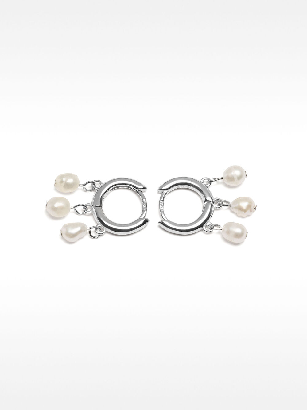 Hoop earrings with pearls - 925 sterling silver