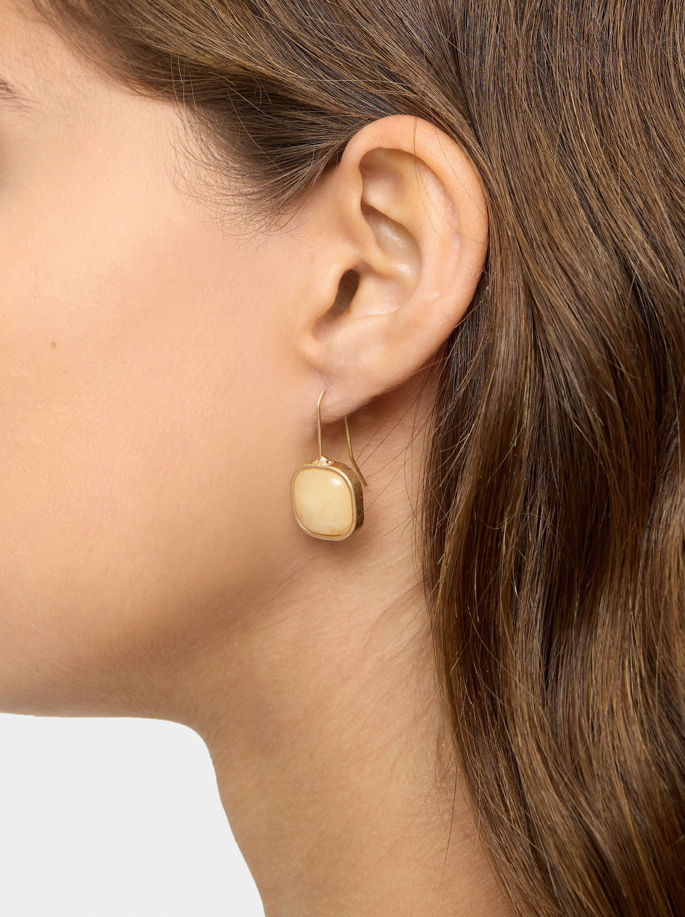 Gold earrings with stone effect image number 1.0