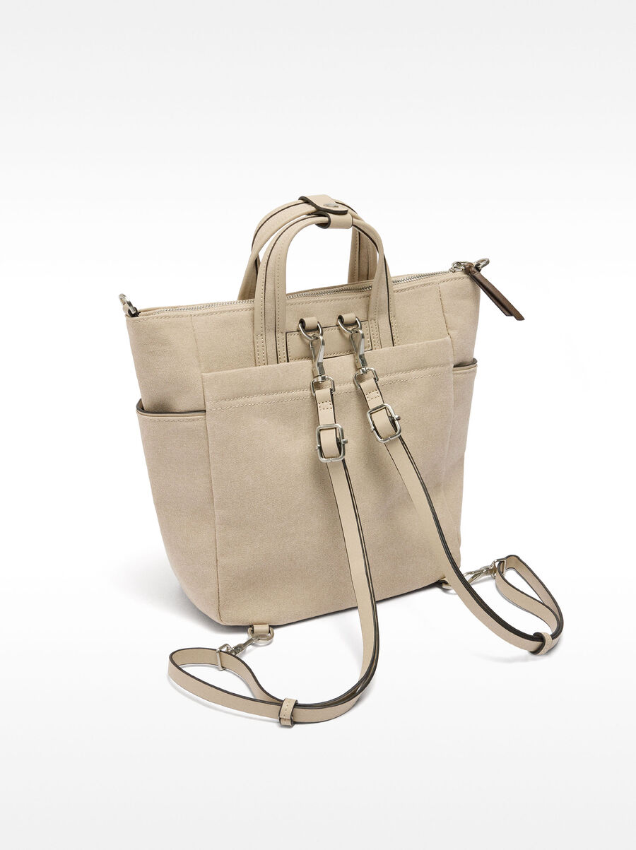 Canvas backpack with shoulder strap