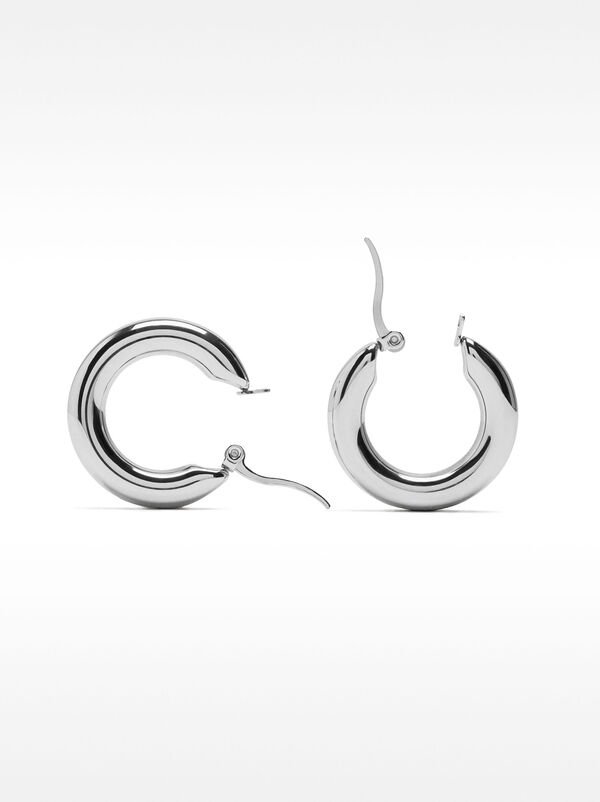 Tubular hoop earrings – stainless steel