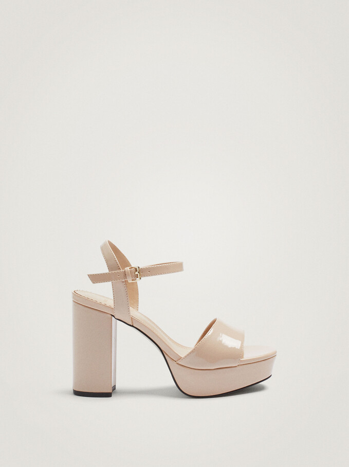 Platform Heel Sandal, Pink, hi-res