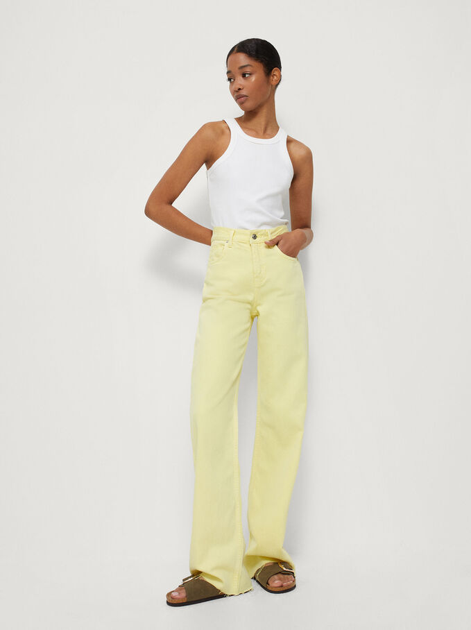 Straight Fit Jeans, Yellow, hi-res