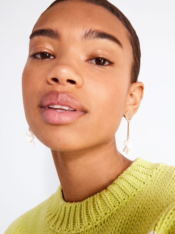 Shell Earrings, Golden, hi-res