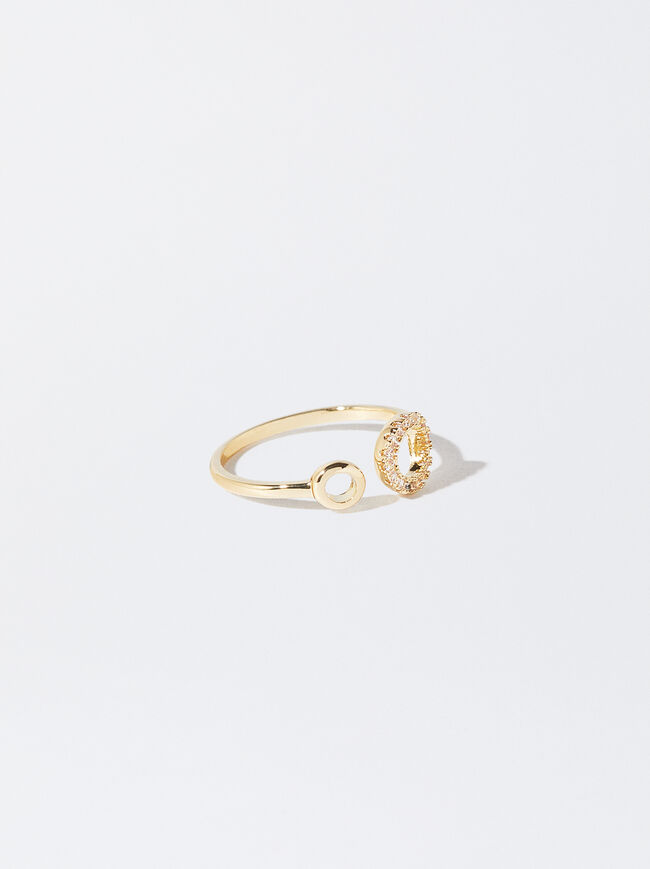 Golden Ring With Zirconia image number 2.0