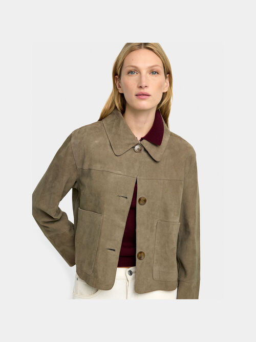 Chaqueta de piel con botones