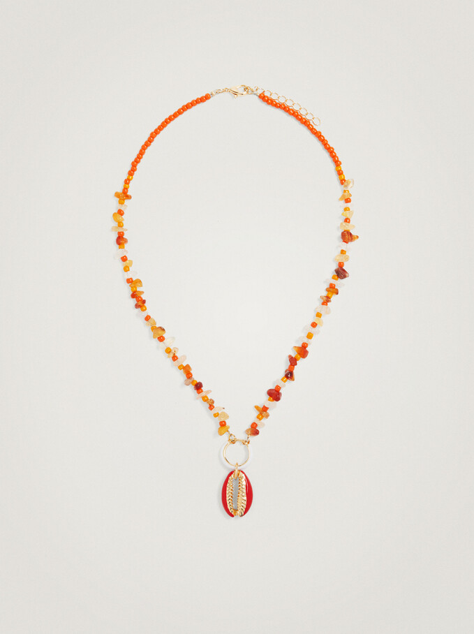 Necklace With Shell And Stone, Multicolor, hi-res