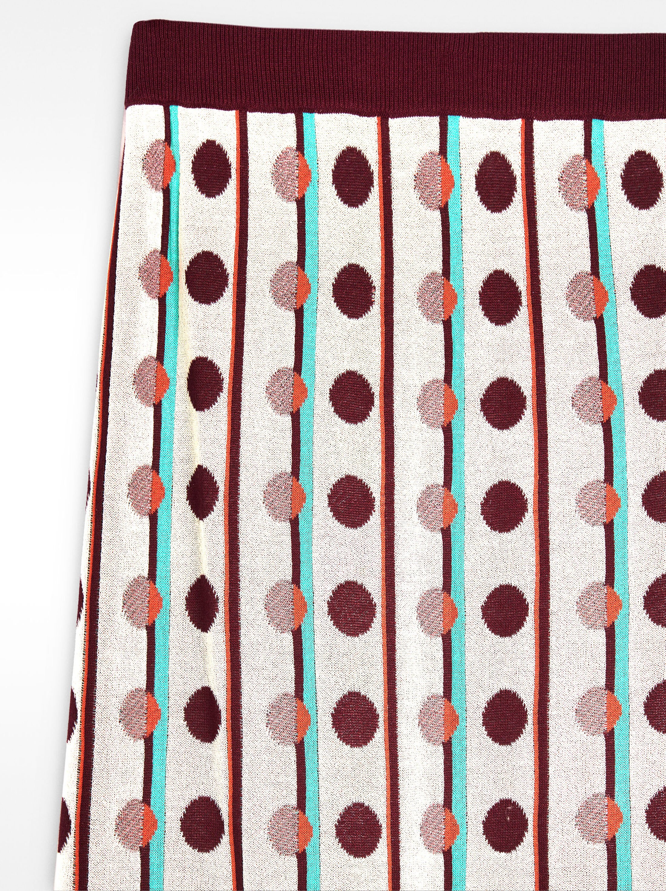 Falda midi de punto jacquard de lunares image number 5.0