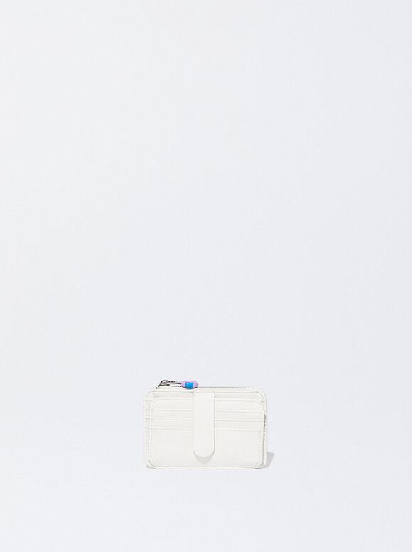 Card Holder With Coin Purse, White, hi-res