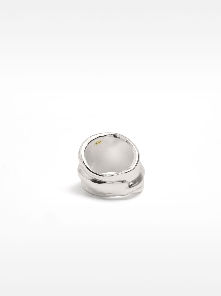 Anello largo con rilievo – argento sterling 925