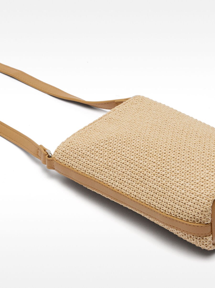 Straw-effect phone bag
