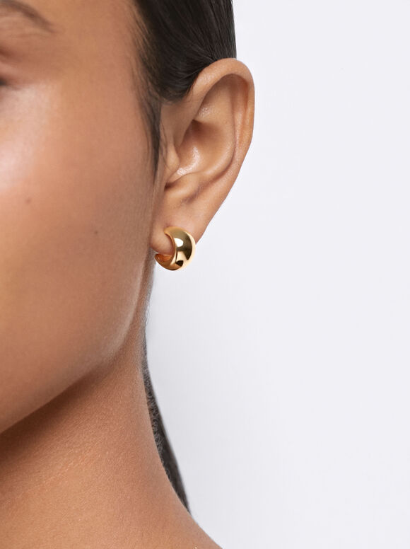 Gold Hoop Earrings, Golden, hi-res