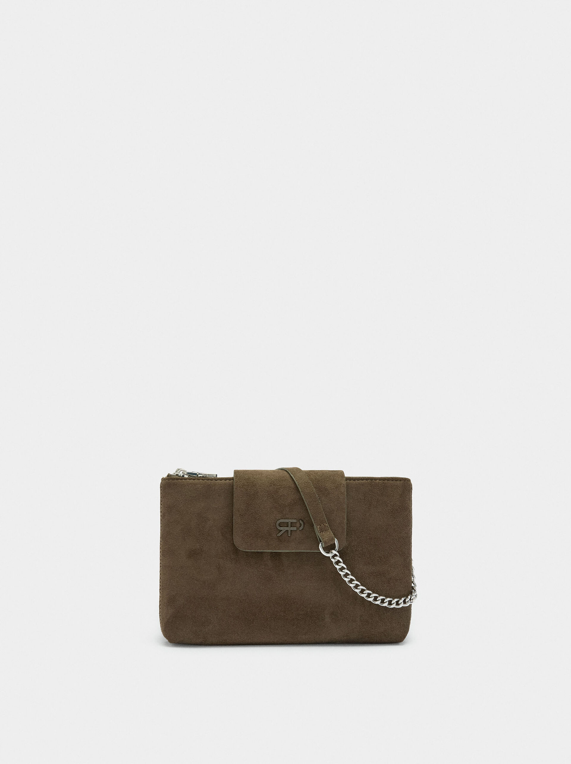 Sac bandoulière double en effet cuir image number 0.0